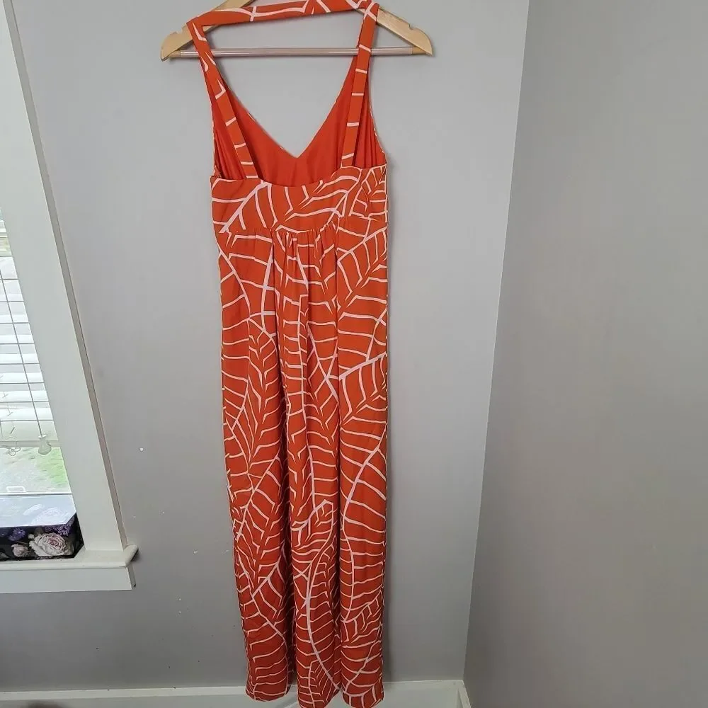 Susana Monaco Palm Print Strap Back Maxi Dress 6 - Picture 2 of 4